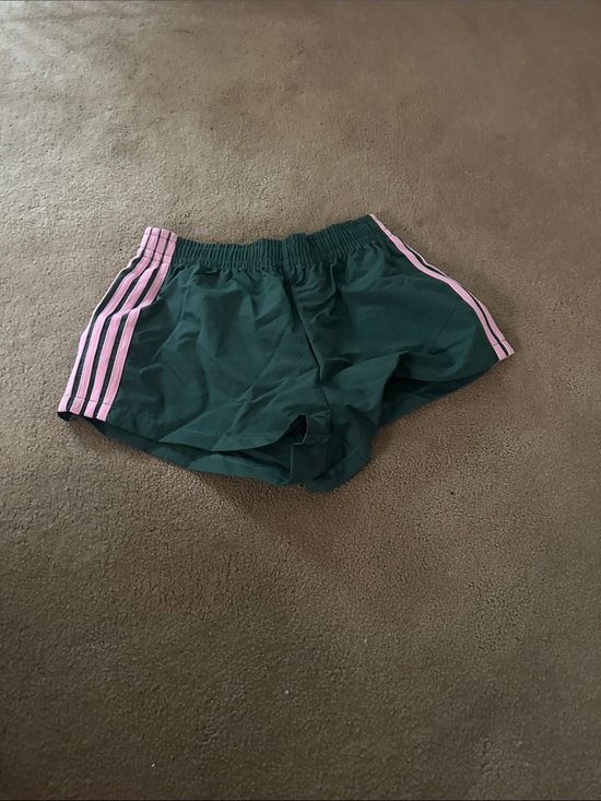 SHEIN Pants - SHEIN Green Athletic Shorts with Pink Side Stripes